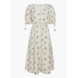 Madewell Smocked Button Front Midi Dress Floral M